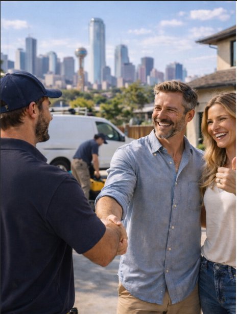 Happy Dallas customers after a great service experience